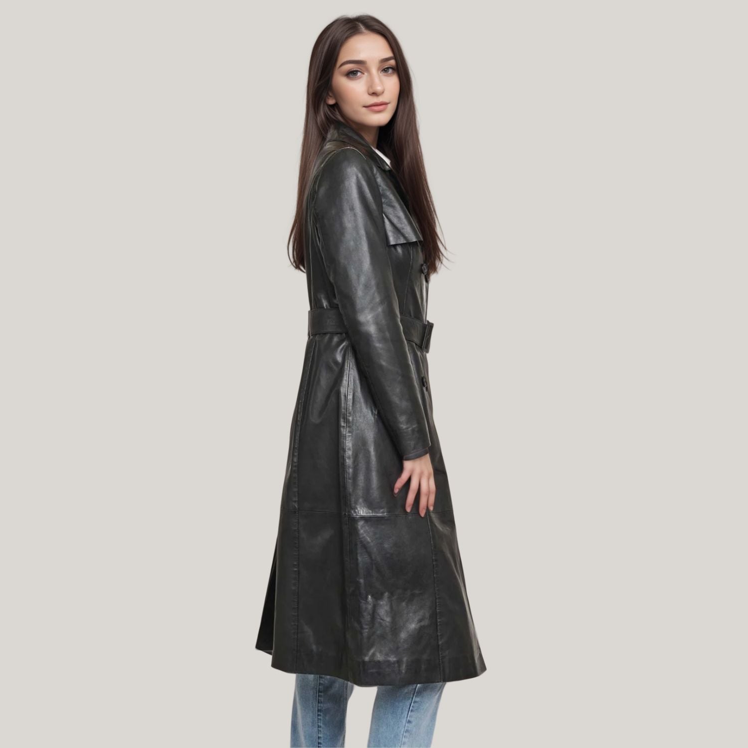 Women's Long Black Long Coat 