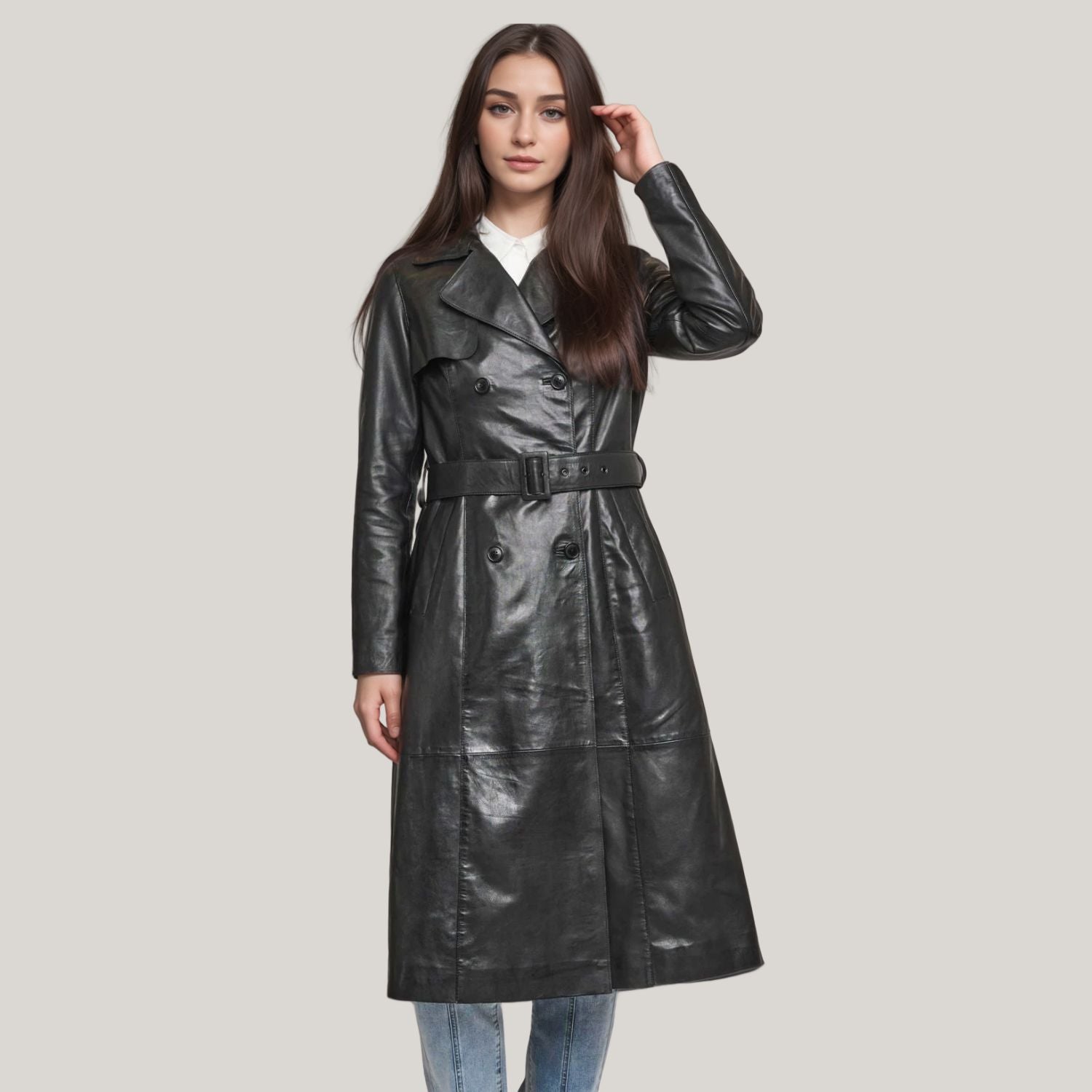 Women's Long Black Coat 