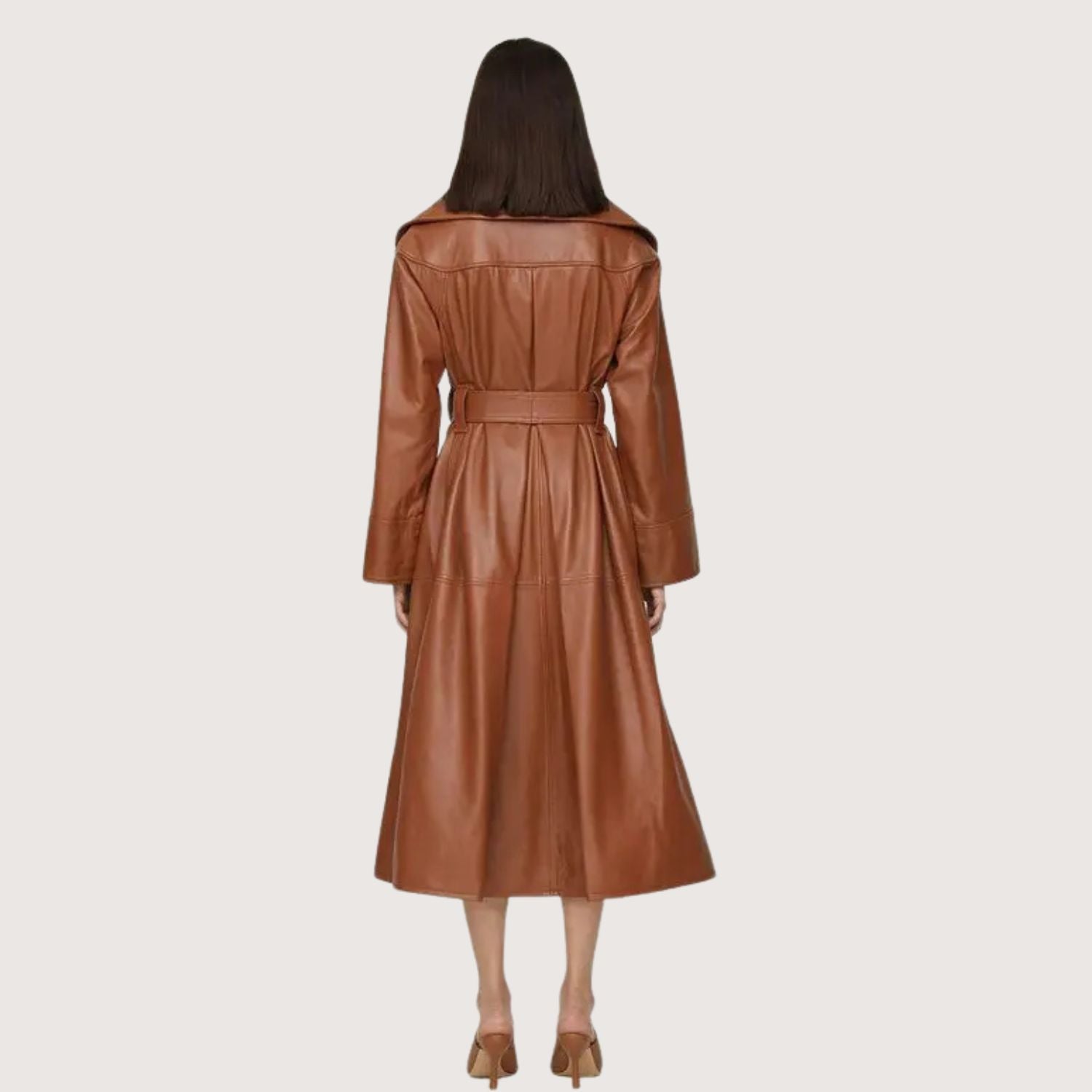 Women's Brown Leather Coat 