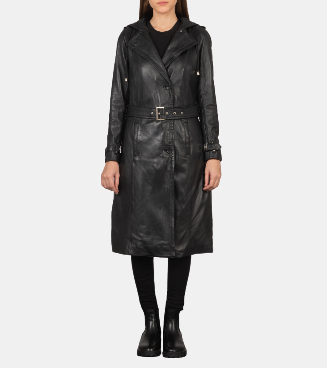 Lennox Women's Black Leather Coat