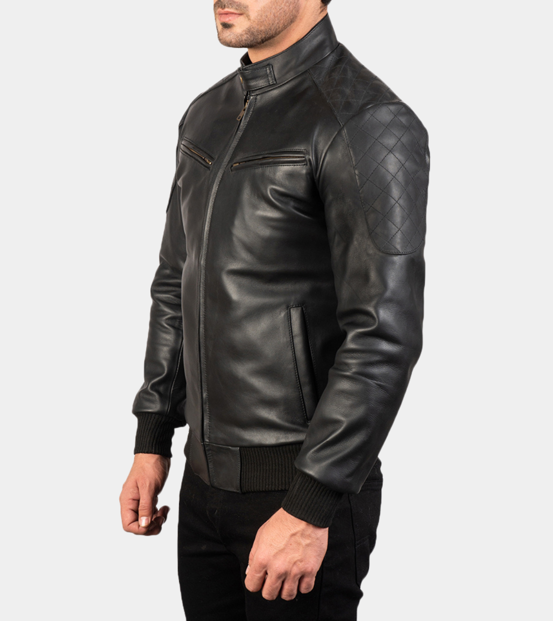 Men's Leather Bomber Jacket 
