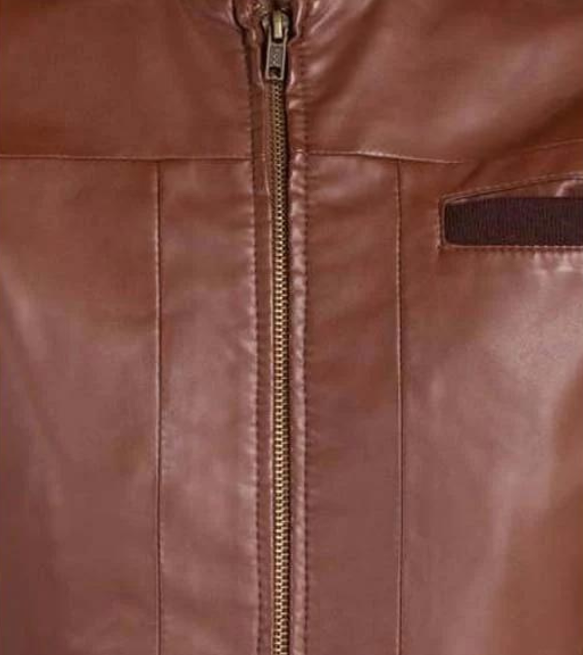 Leather Bomber Jacket - Brown 