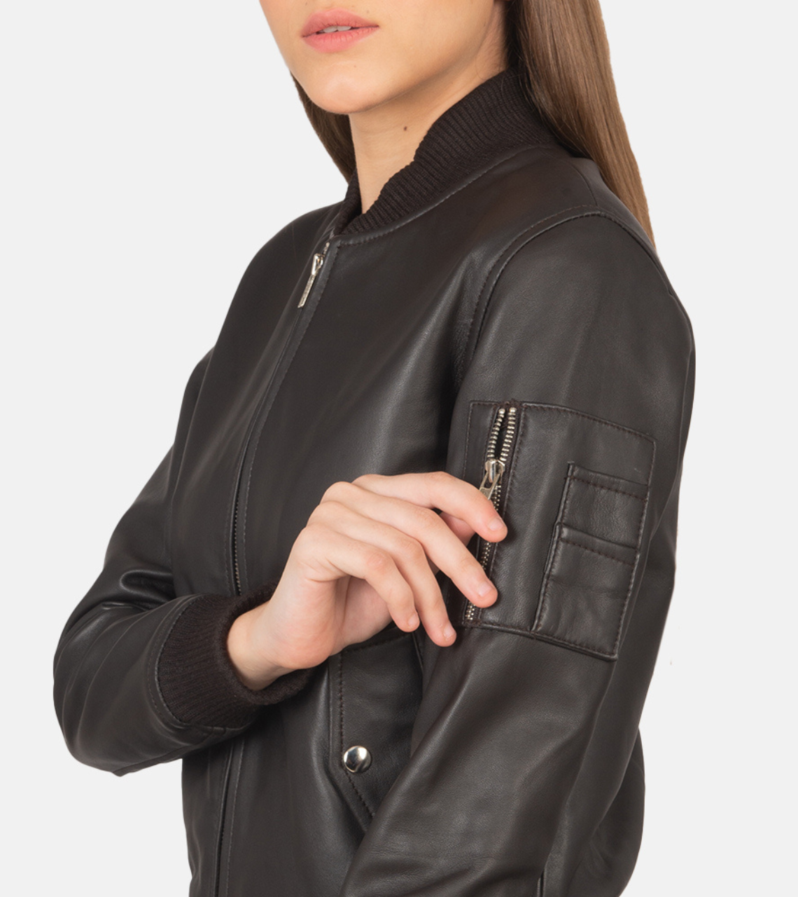 Ava Johns Leather Bomber Jacket