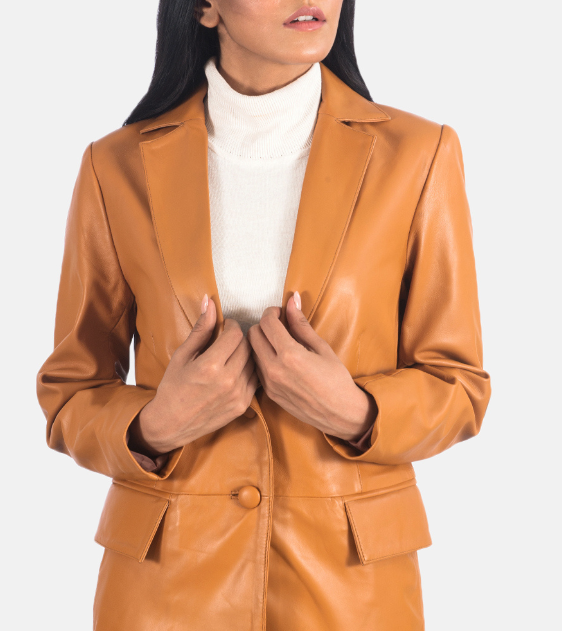 Marilyn Brown Leather Blazer 