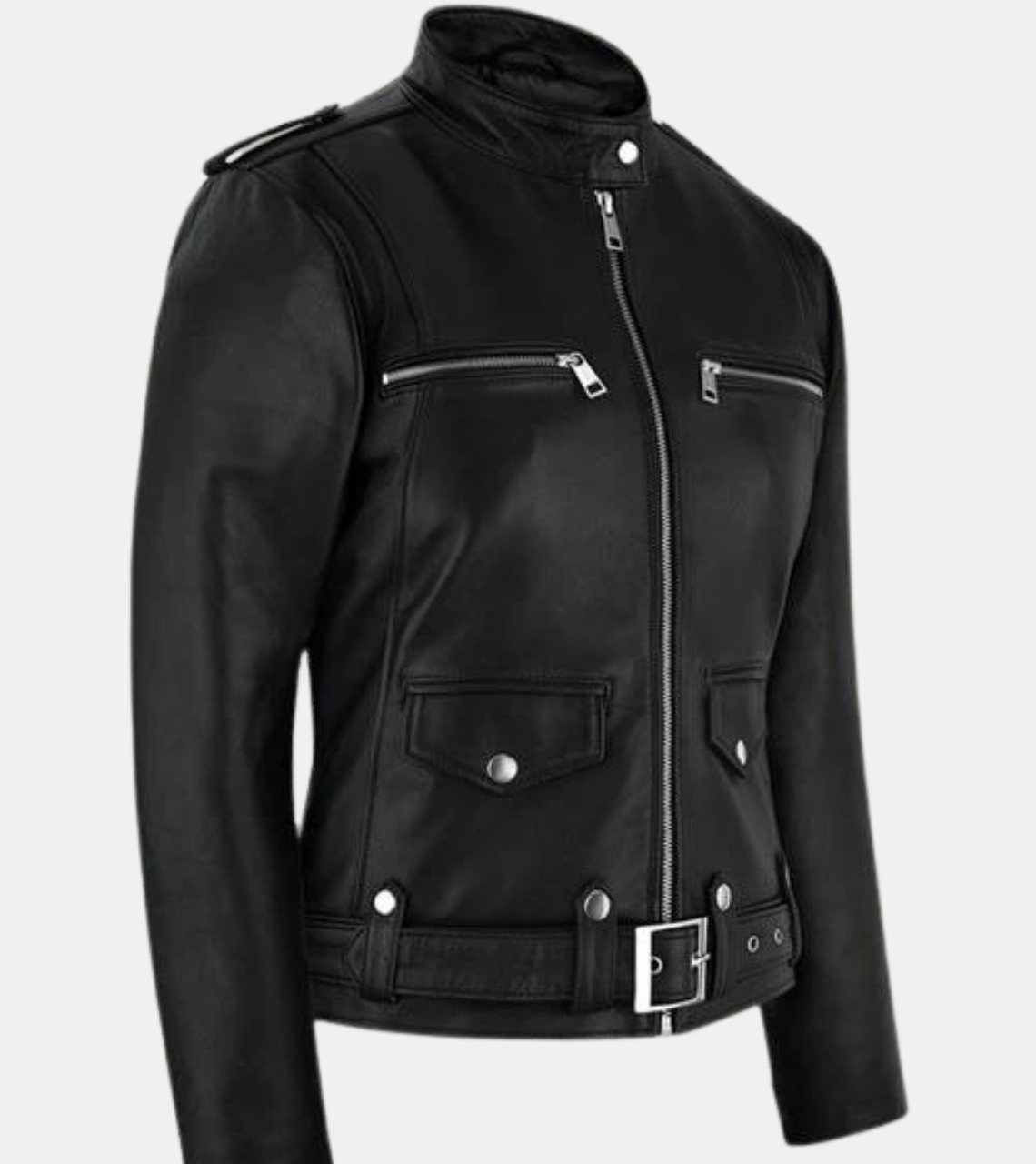  Women's Black Leather Jacket