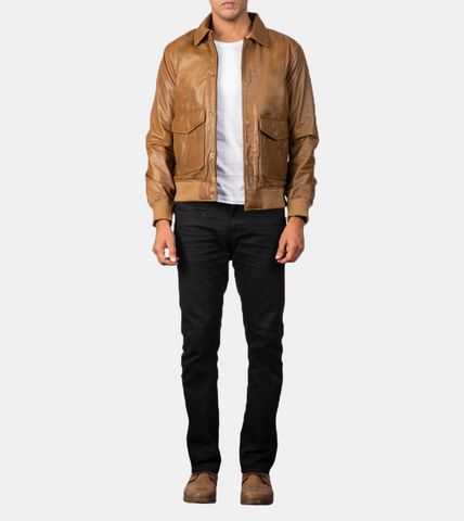  Men's Brown Leather Jacket