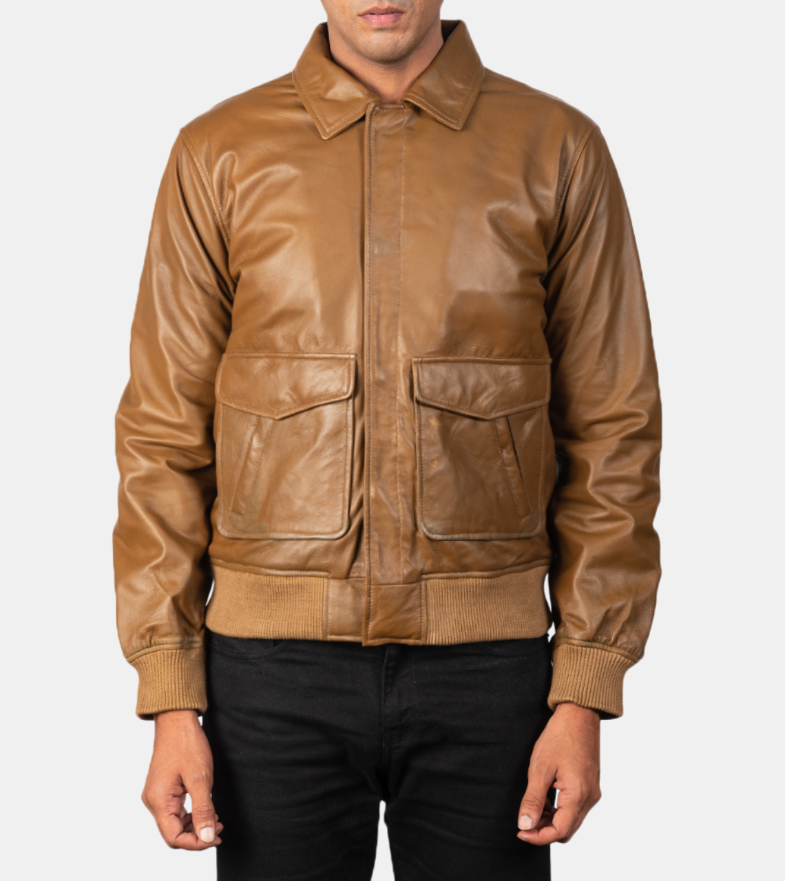 Xander Men's Brown Leather Jacket Zippered