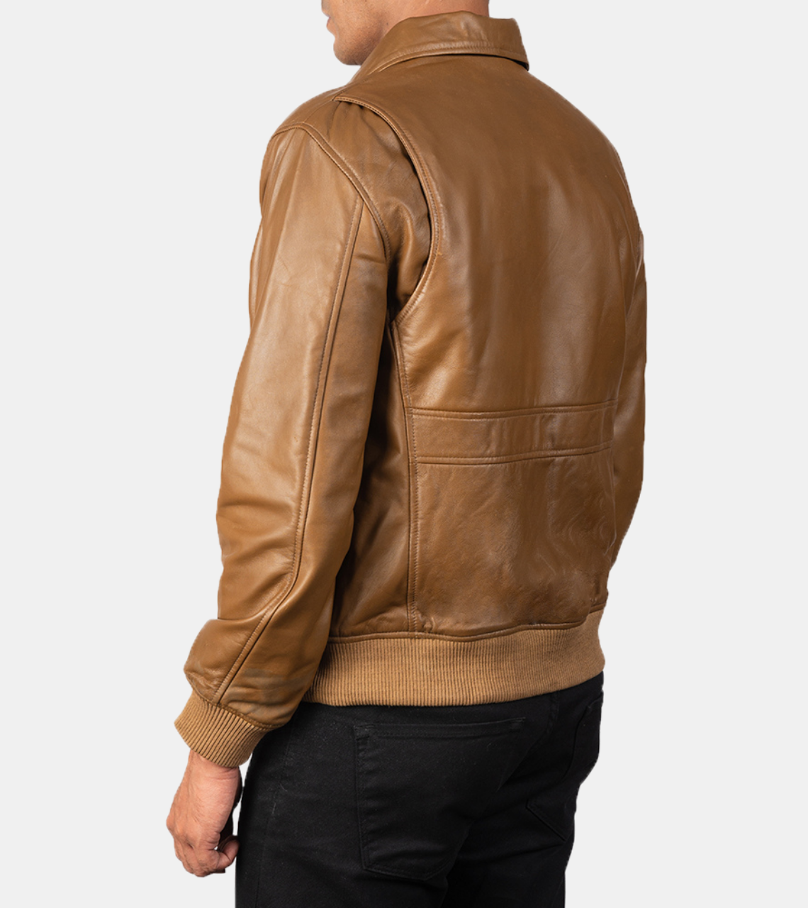 Xander Men's Brown Leather Jacket Back