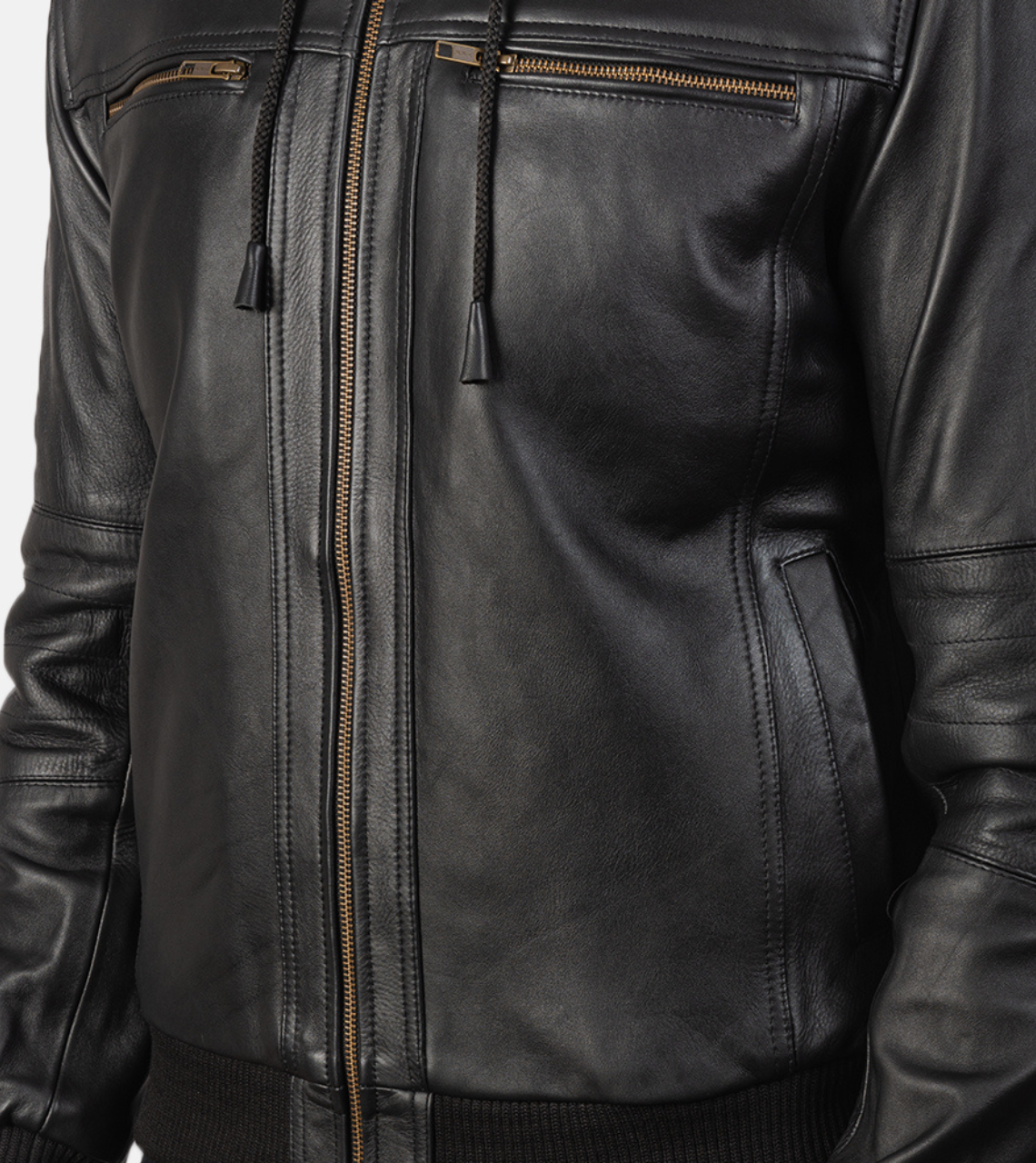 Caillou Leather Bomber Jacket Zipper