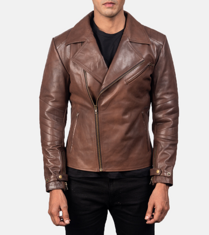 Bollons Leather Biker Jacket For Men's