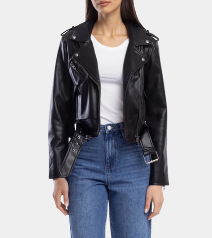 Black Chic Style Women's Leather Jacket