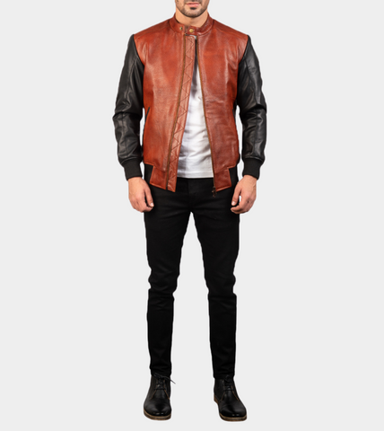 Rocher Percé Leather Bomber Jacket