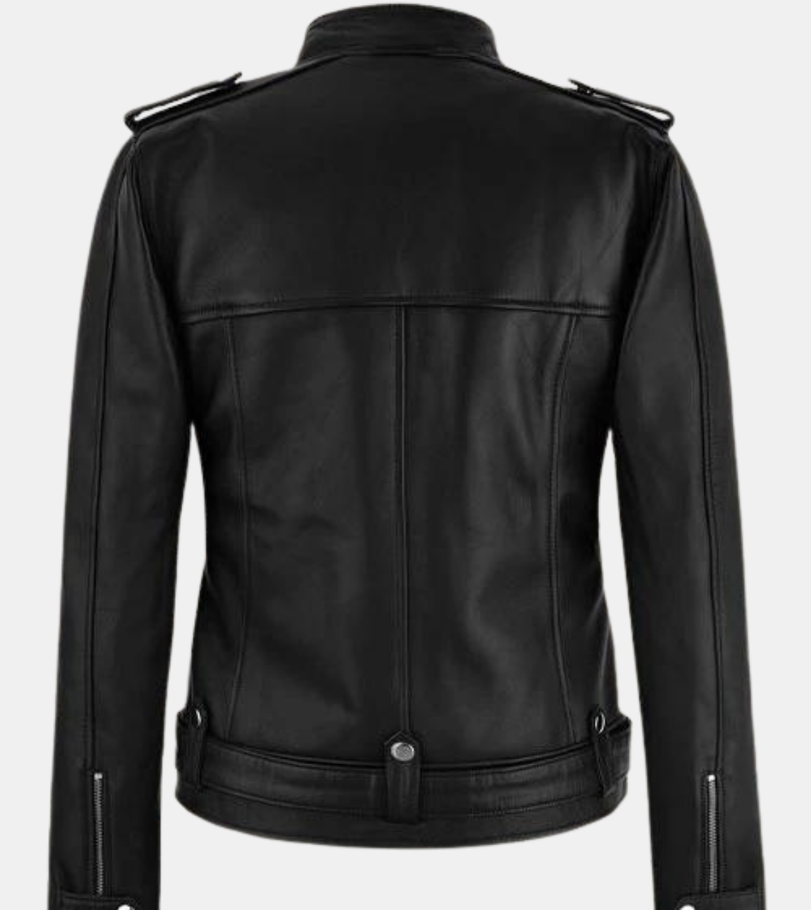  Irvine Women's Black Leather Jacket Back