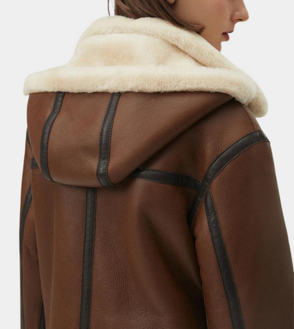  B3 Bomber Shearling Leather Jacket Brown
