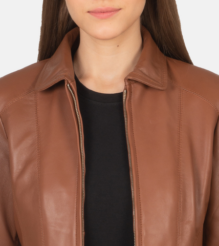 Cotextras Brown Leather Jacket For Women's
