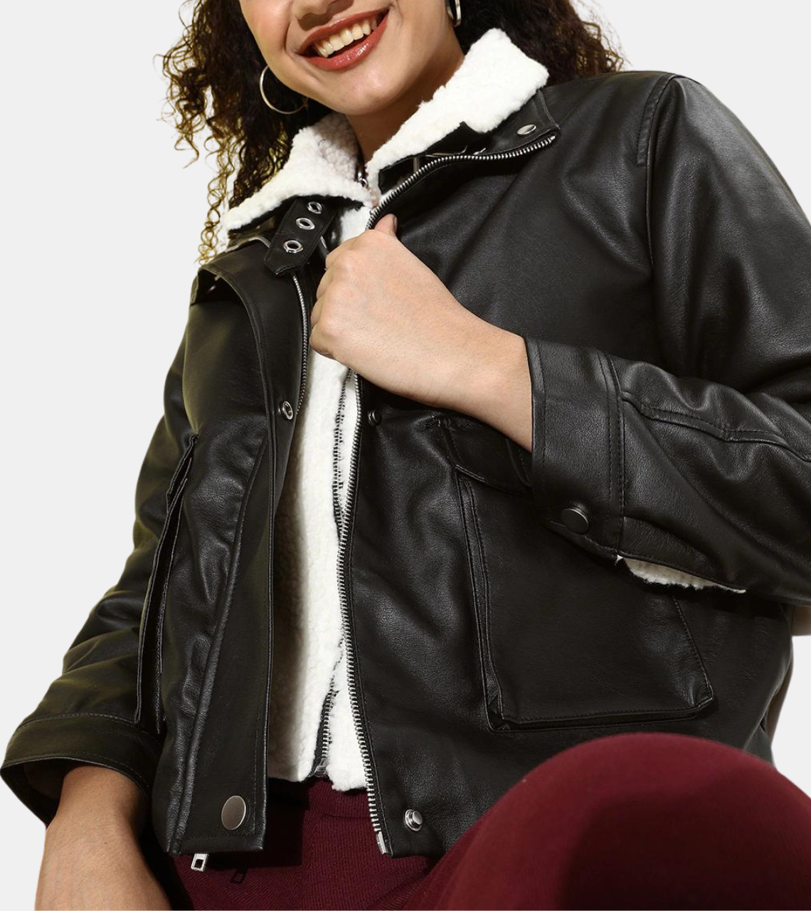  Estelle Women's Black Leather Jacket 