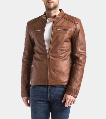 Brownstone Brown Biker Leather Jacket