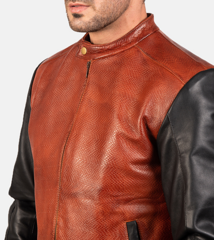 Rocher Percé Leather Bomber Jacket For Men's