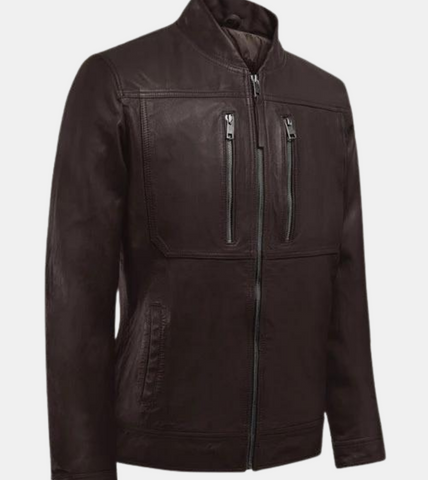  Men's Brown Leather Jacket