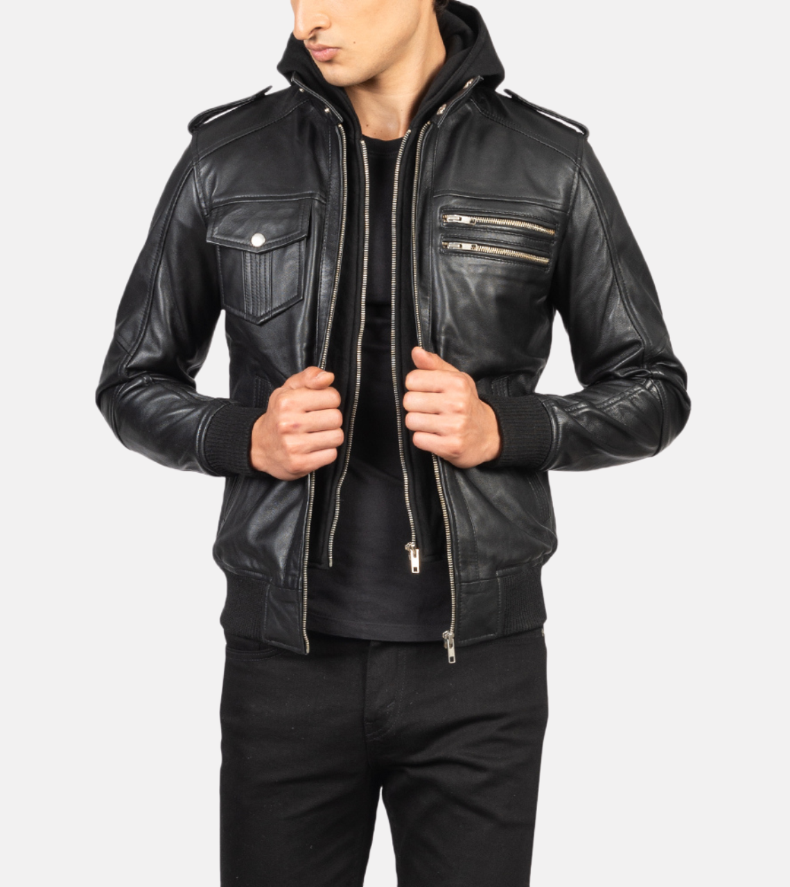  Leather Bomber Jacket