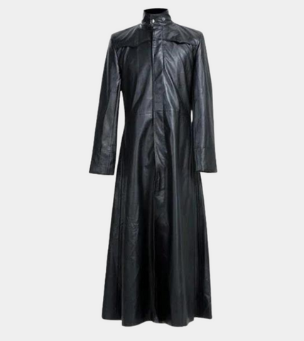 Men's Leather Trench Coat - Neo Inspired