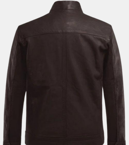 Riccardo Men's Brown Leather Jacket Back