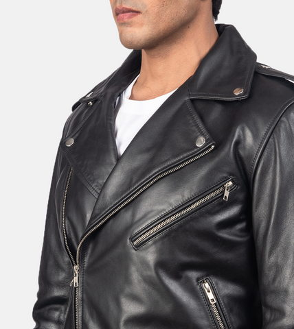  Men's Biker Leather Jacket