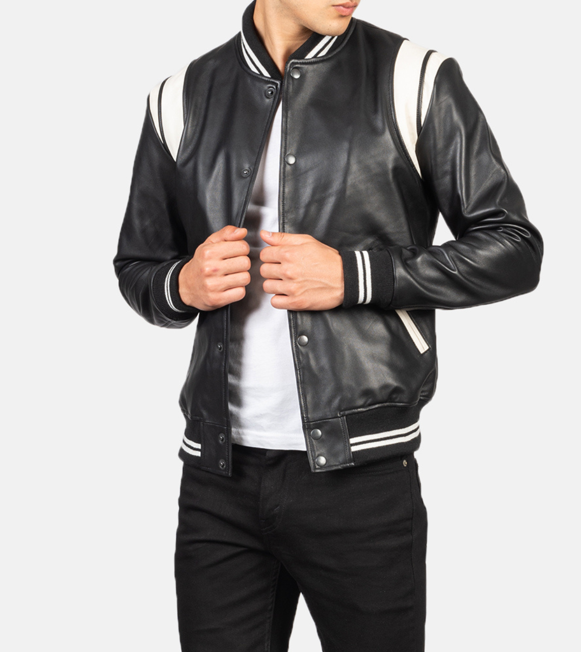 Dante Men's Varsity Bomber Leather Jacket