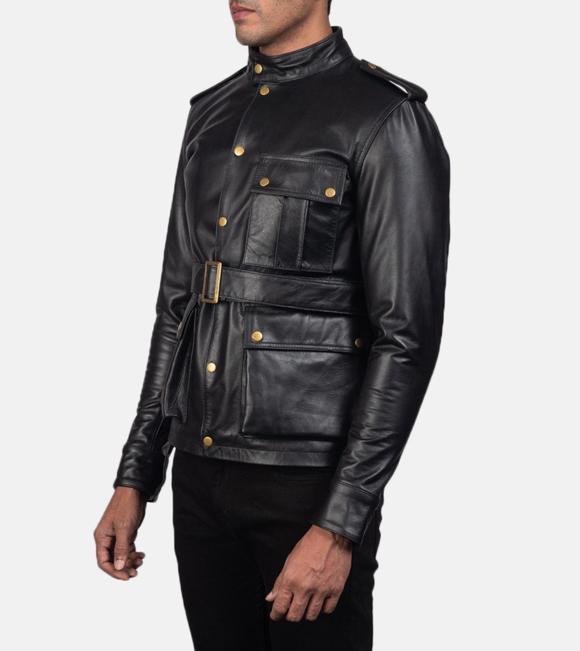  Hauspuff Black Men's Leather Jacket 