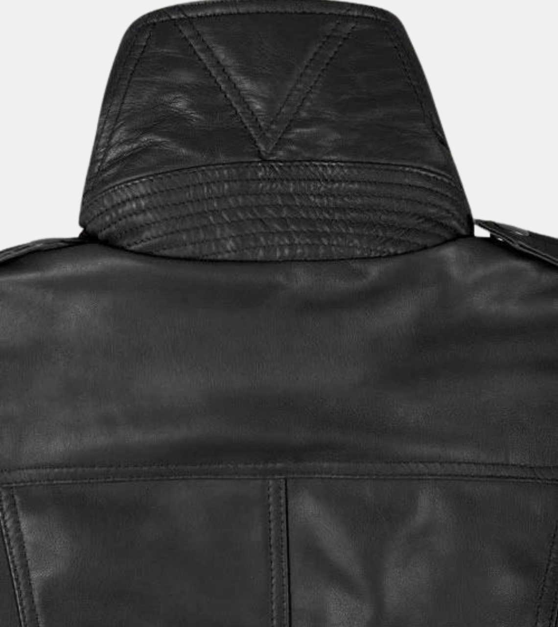Alderidge Women's Black Leather Jacket Collar