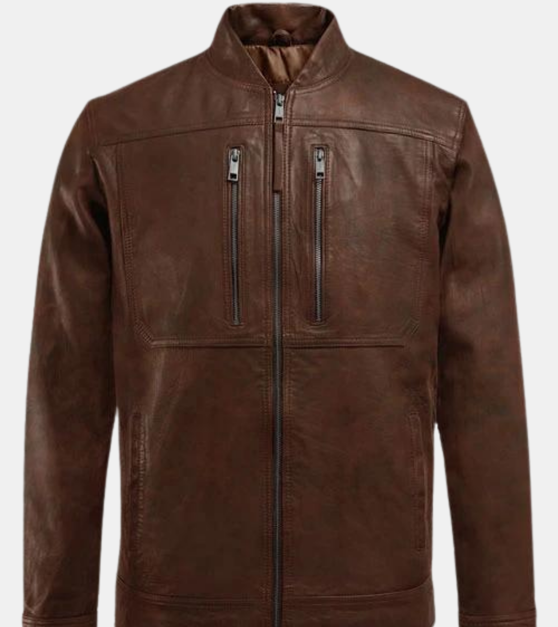 Riccardo Men's Bronze Leather Jacket