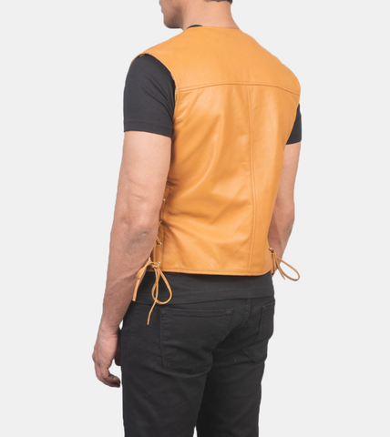 Reuel Mustard Leather Vest