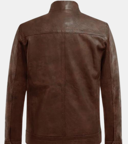 Riccardo Men's Bronze Leather Jacket Back