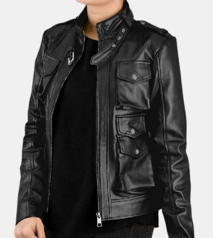 Bechtel Women's Black Biker's Leather Jacket