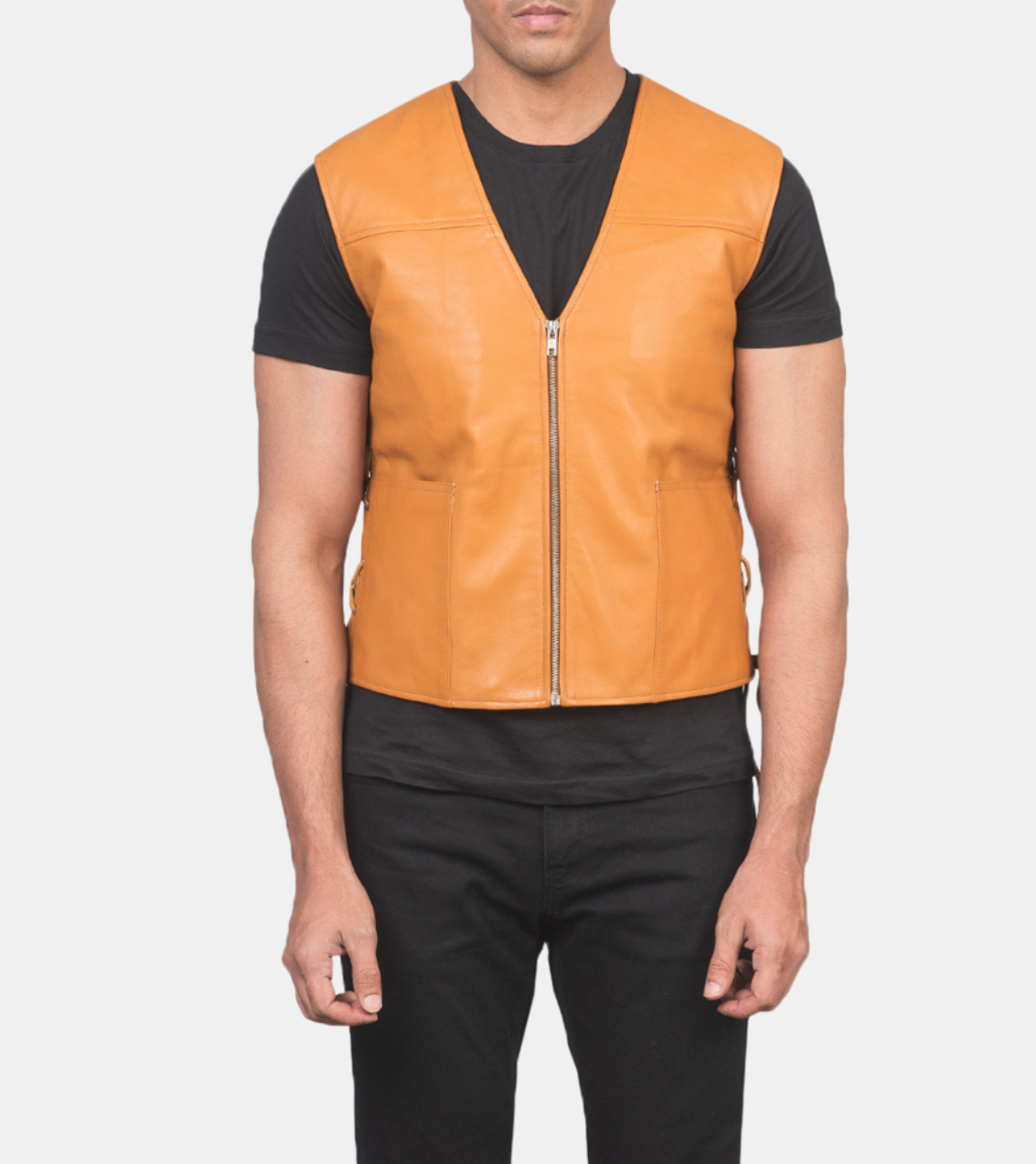 Reuel Men's Mustard Leather Vest