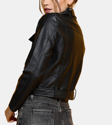 Camreigh Women's Black Leather Jacket