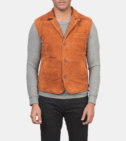 Mustard Suede Leather Vest