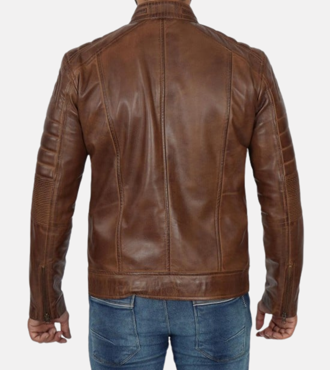 Neato Waxed Men's Leather Jacket Back