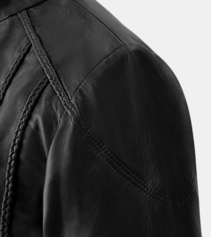 Stryker Women's Black Leather Jacket Shoulder