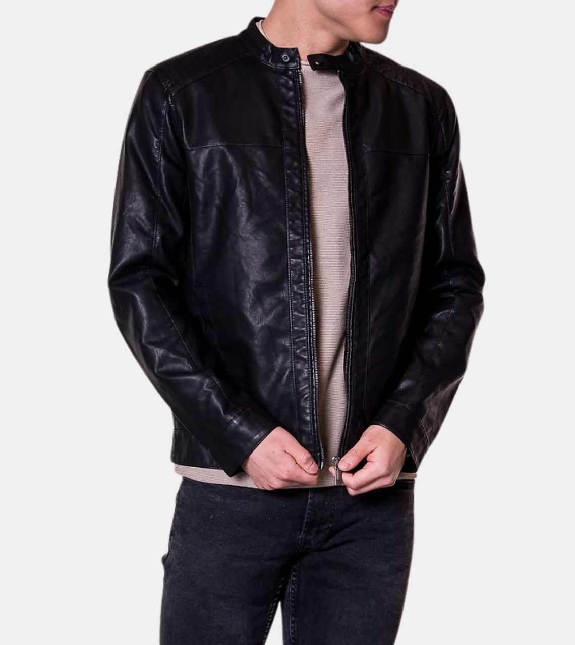 Shadow Cruiser Men's Black Biker Leather Jacket