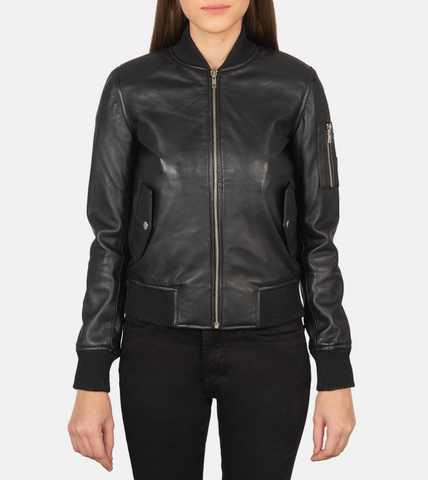 Ava Johns Leather Bomber Jacket