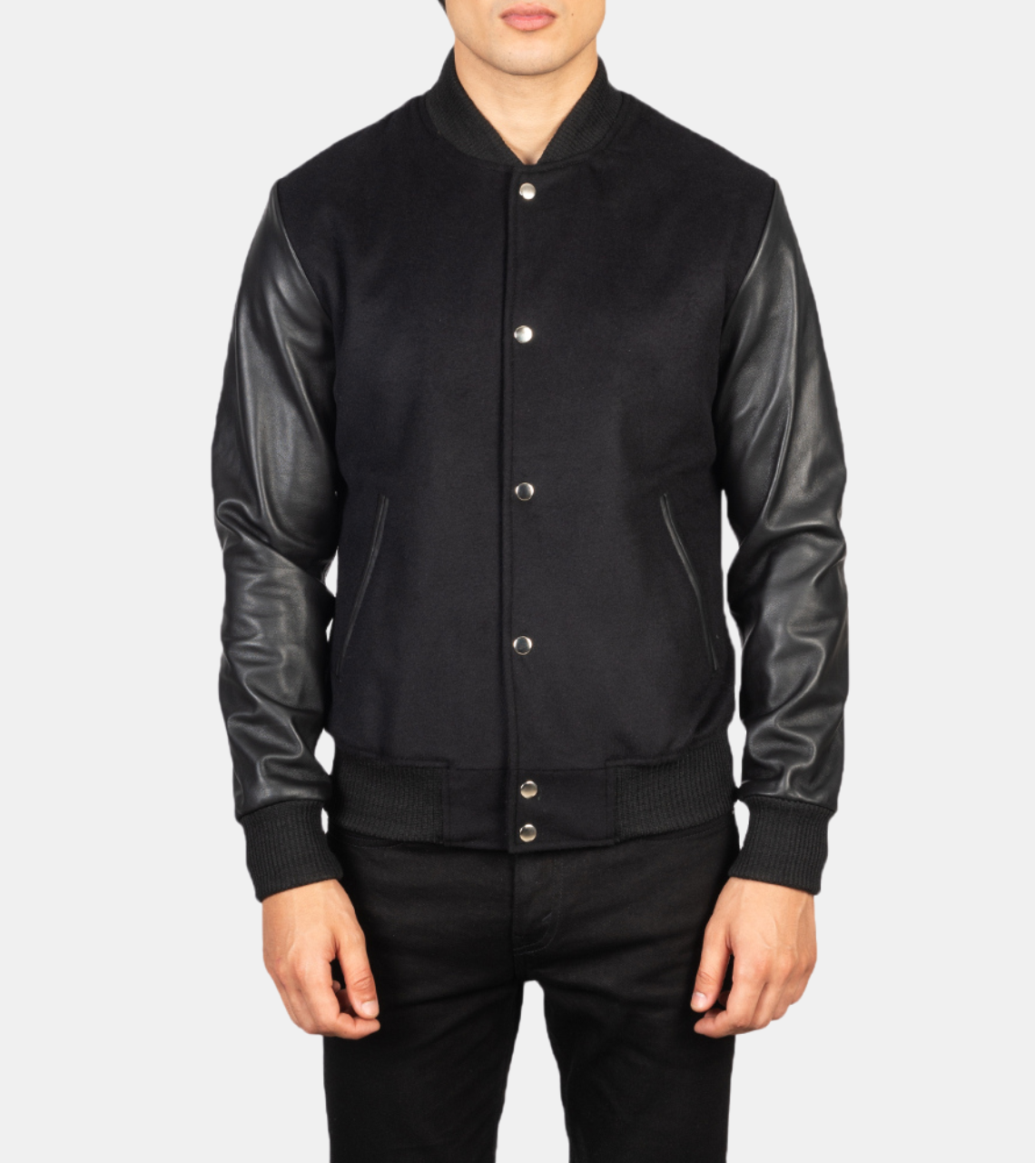 Shane Black Hybrid Varsity Leather Jacket