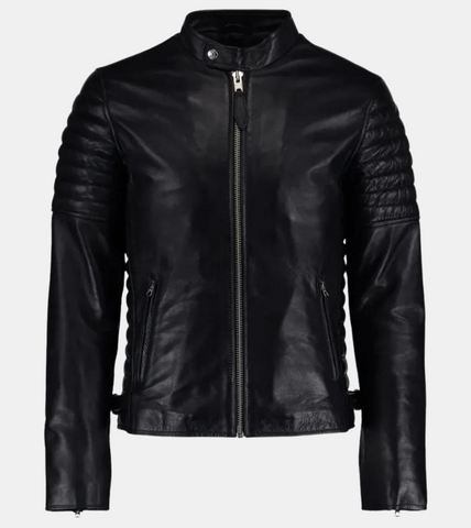 Caravan Black Biker Leather Jacket