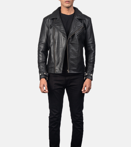 Bollons Men's Leather Biker Jacket 