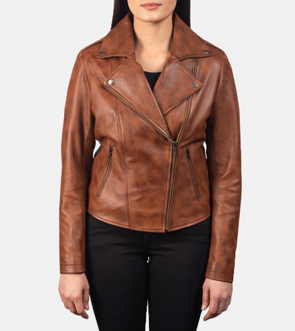 brown leather jacket