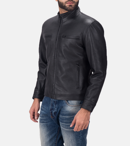 Blanche Matte Men's Biker Leather jacket