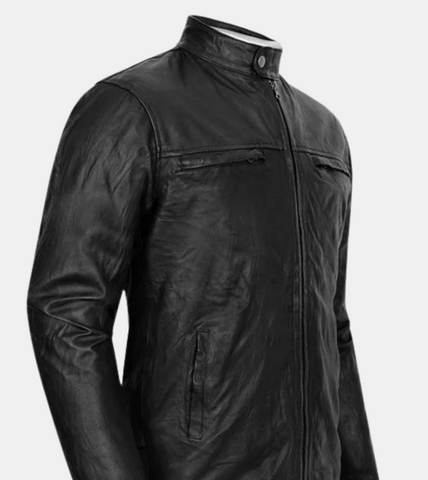 Bastien Men's Black Biker's Leather Jacket