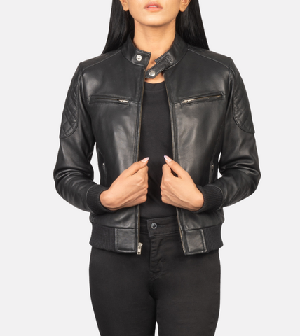  Tomachi Black Women's Leather Jacket 