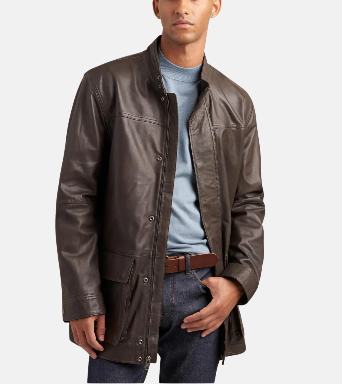 Ultimate Statement Brown Men's Leather Coat