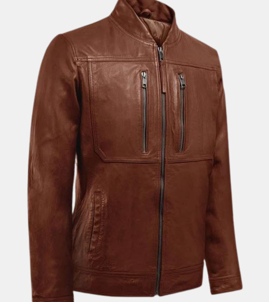  Men's Tan Brown Leather Jacket
